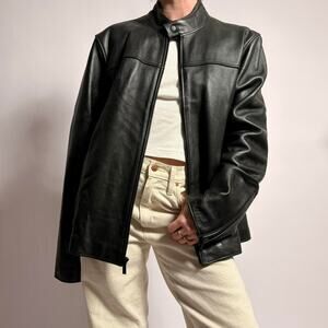 Vintage Street Legal Preformance Leather Moto Jacket - Size Large